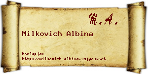 Milkovich Albina névjegykártya